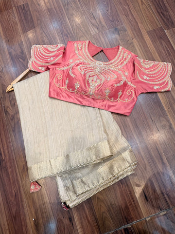 Fancy saree with switched blouse