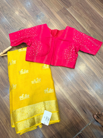 Fancy saree with switched blouse