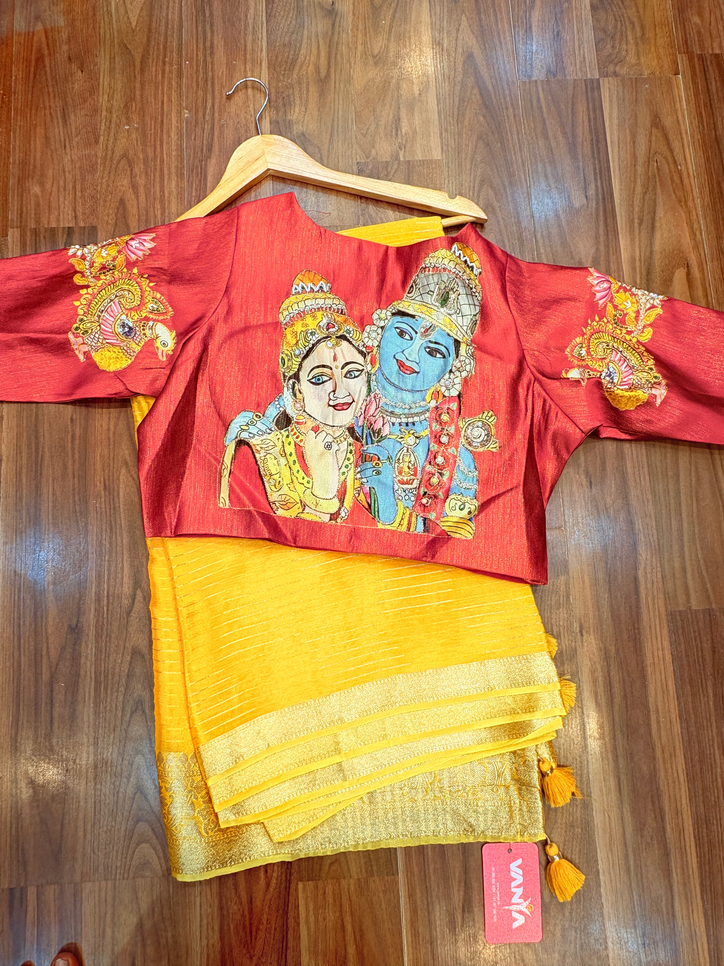 Fancy saree with switched blouse