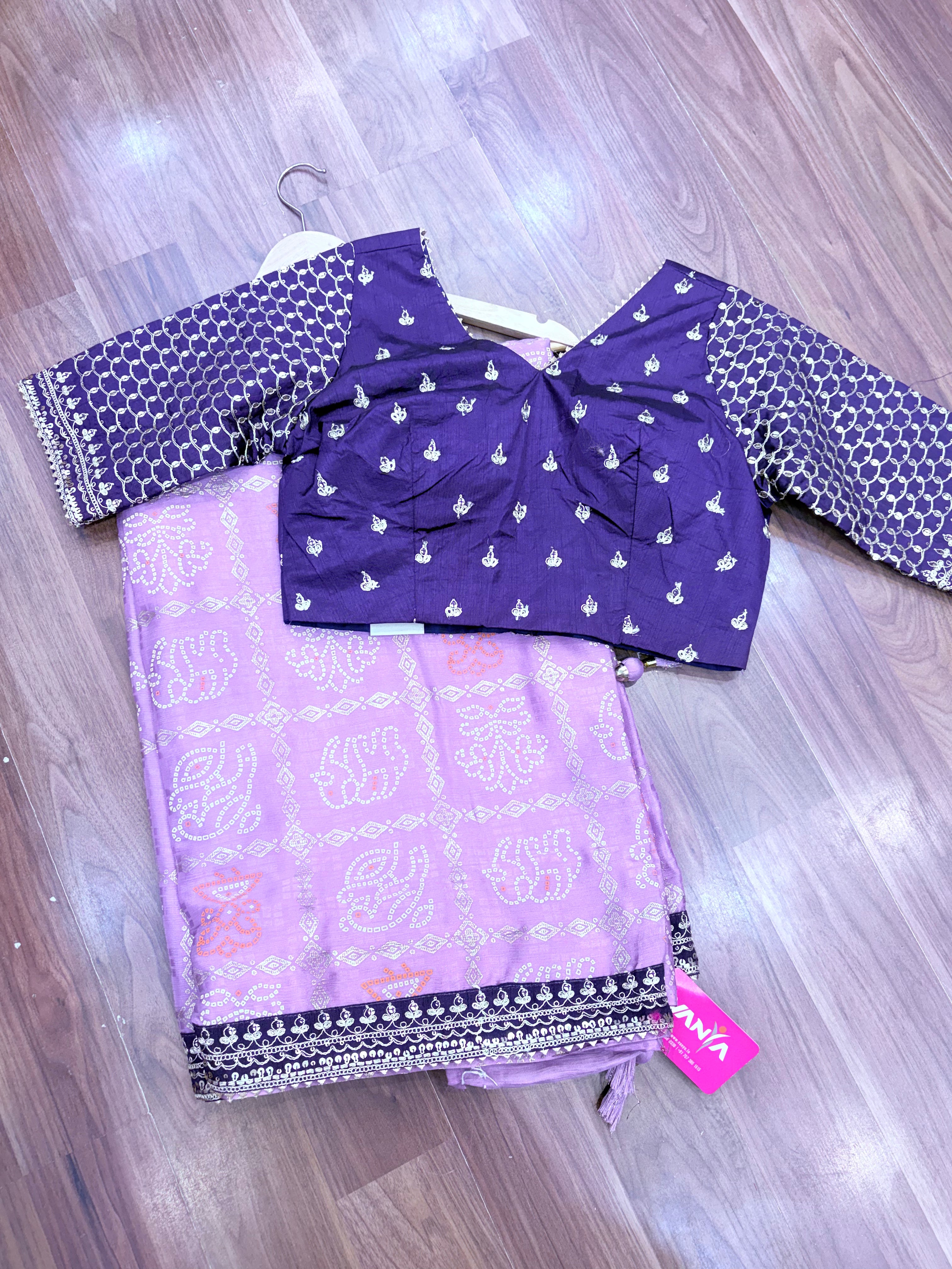 Fancy saree with switched blouse
